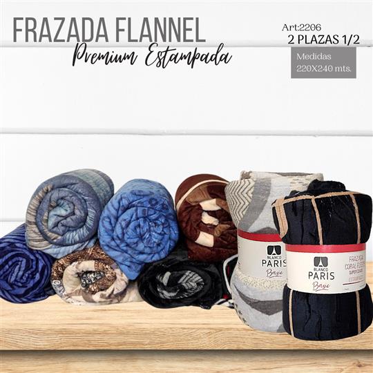 Frazada Flannel Premium Estampada 2 1/2 Plazas